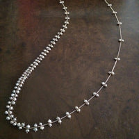 Rain Necklace - Champagne Pearls