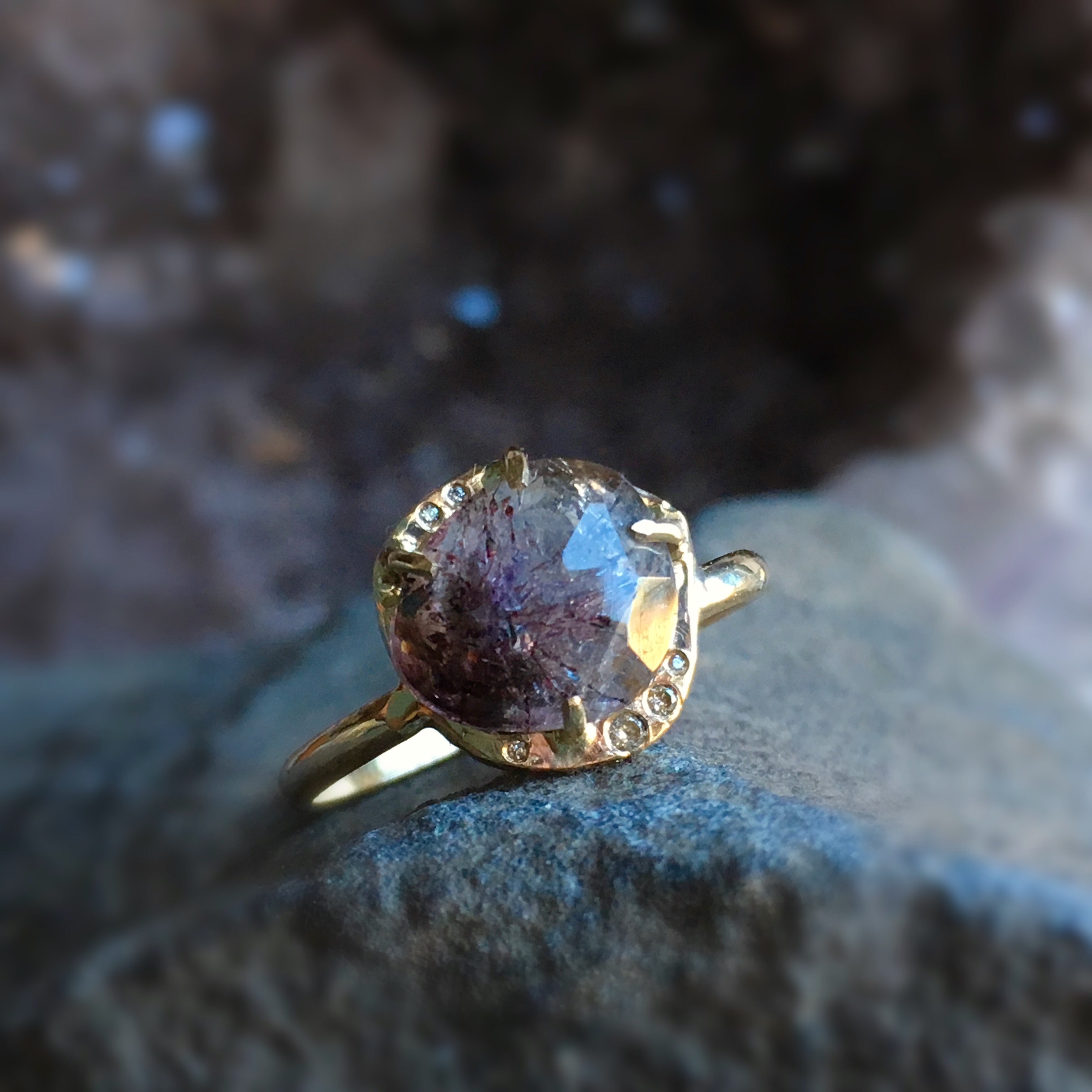 SUPER SEVEN + DIAMOND GOLD RING – Facets Of Earth