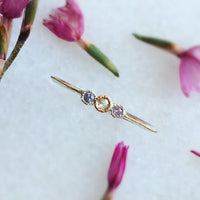 ROSE-CUT DIAMOND + PINK SAPPHIRE RING