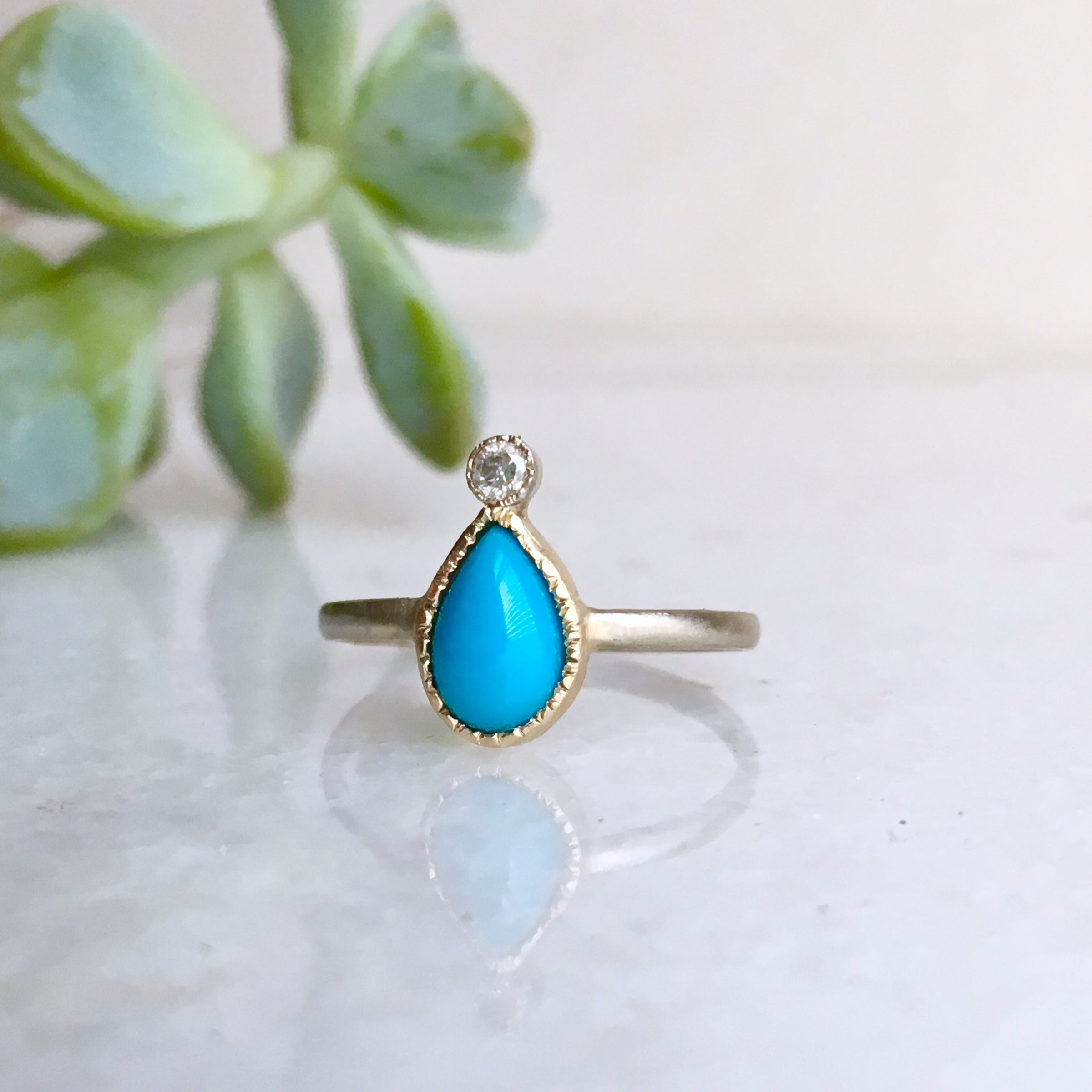 SLEEPING BEAUTY TURQUOISE + DIAMOND RING – Facets Of Earth