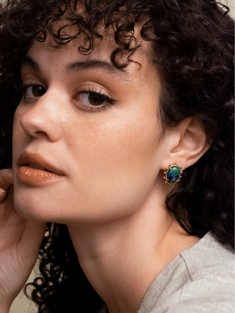 Selene Stud Earrings - Green Oasis