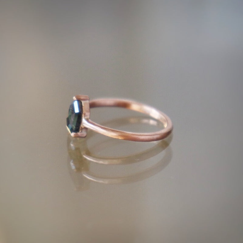 Salt + Pepper Shield Diamond Ring
