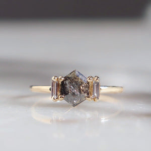 Myra Smokey Diamond & Baguette Ring