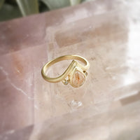 Peach Diamond + Gold Ring