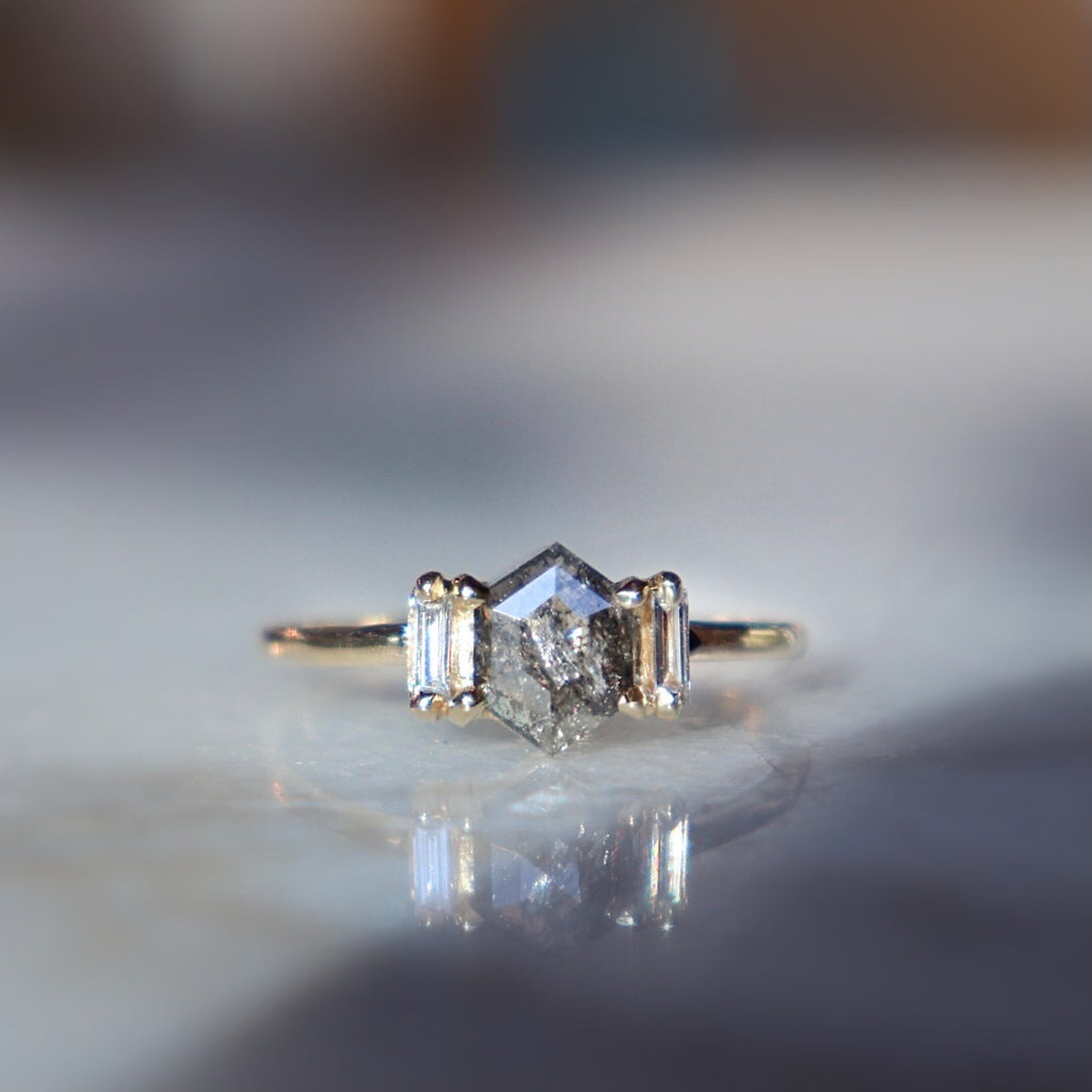 Myra Smokey Diamond & Baguette Ring