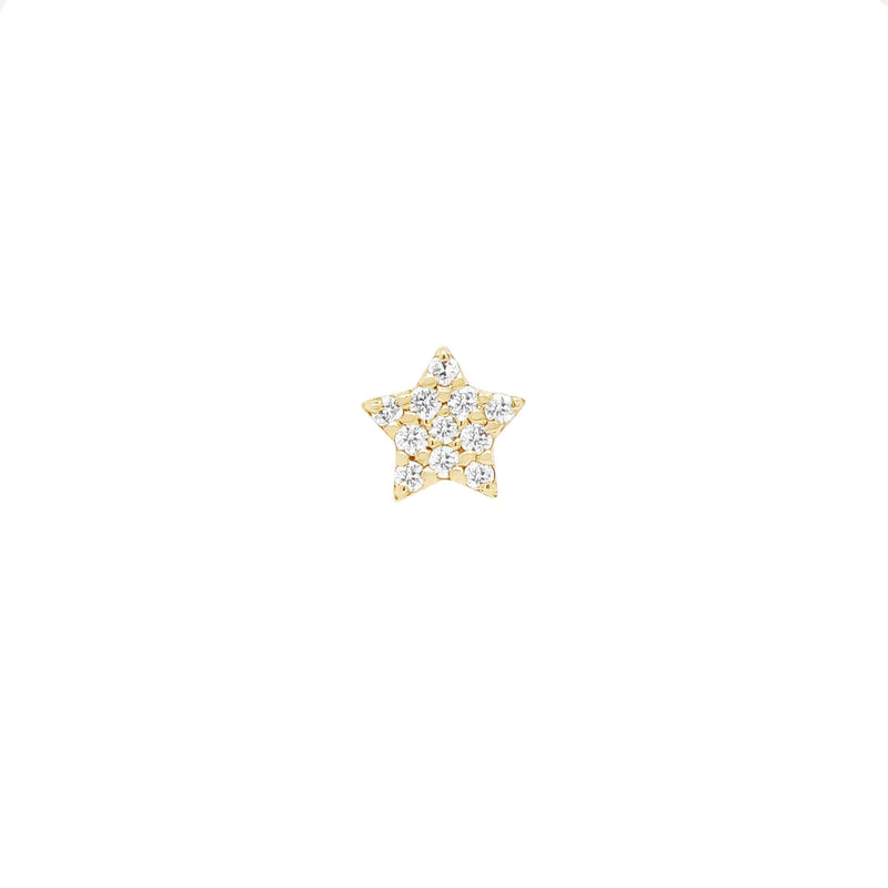 Mini Star Threaded Flat Back Earring - Single